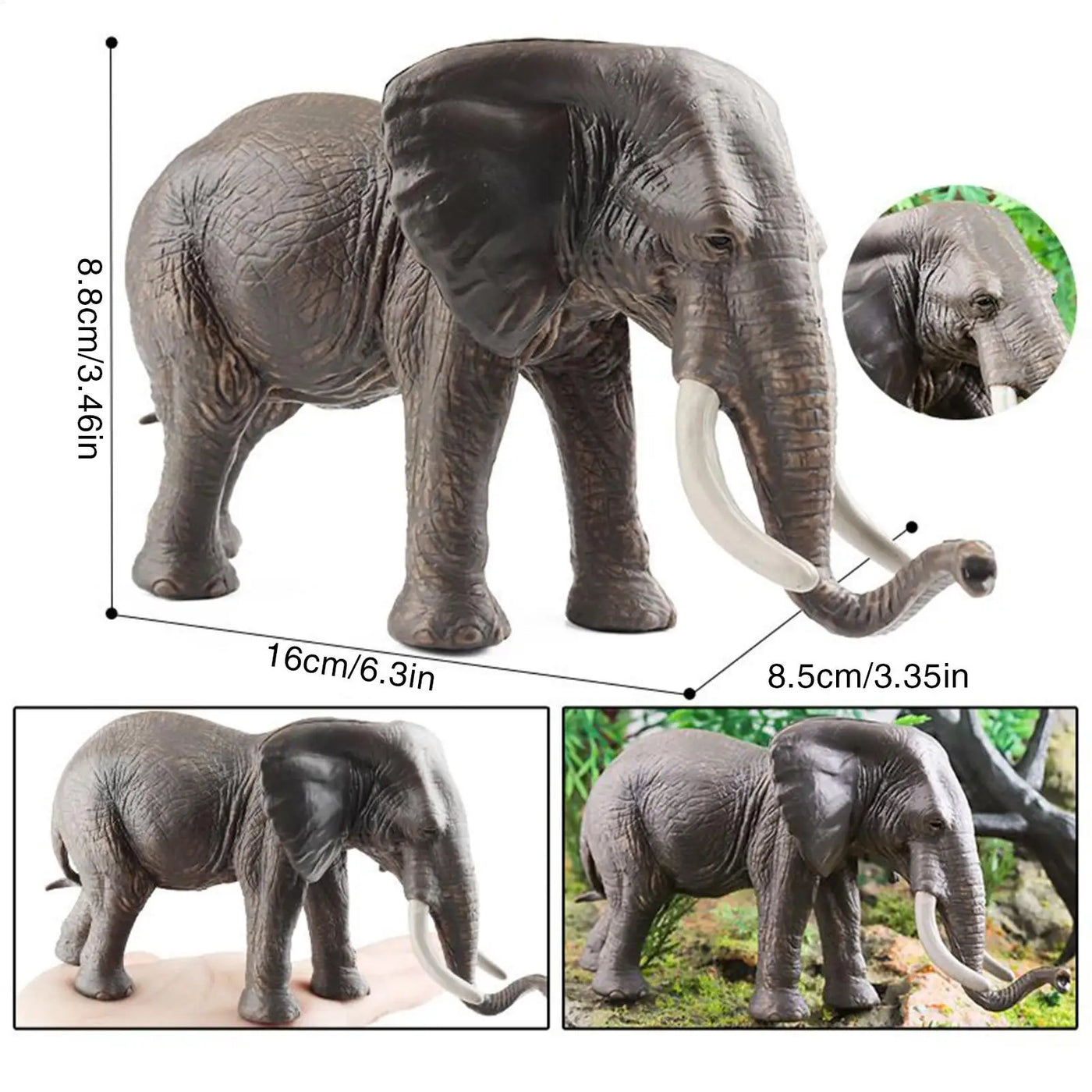 Realistic Elephant Figurine for Kids