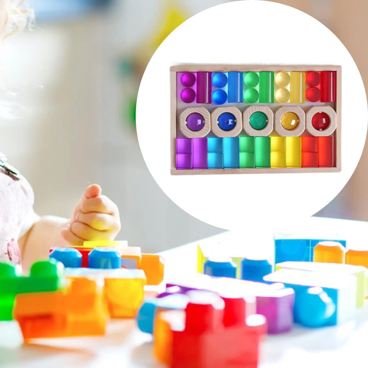 Rainbow Stacking Cubes for Fine Motor Skills