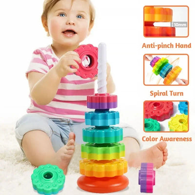 Montessori Colorful Gear Ring Stacker