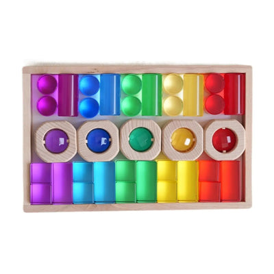 Rainbow Stacking Cubes for Fine Motor Skills