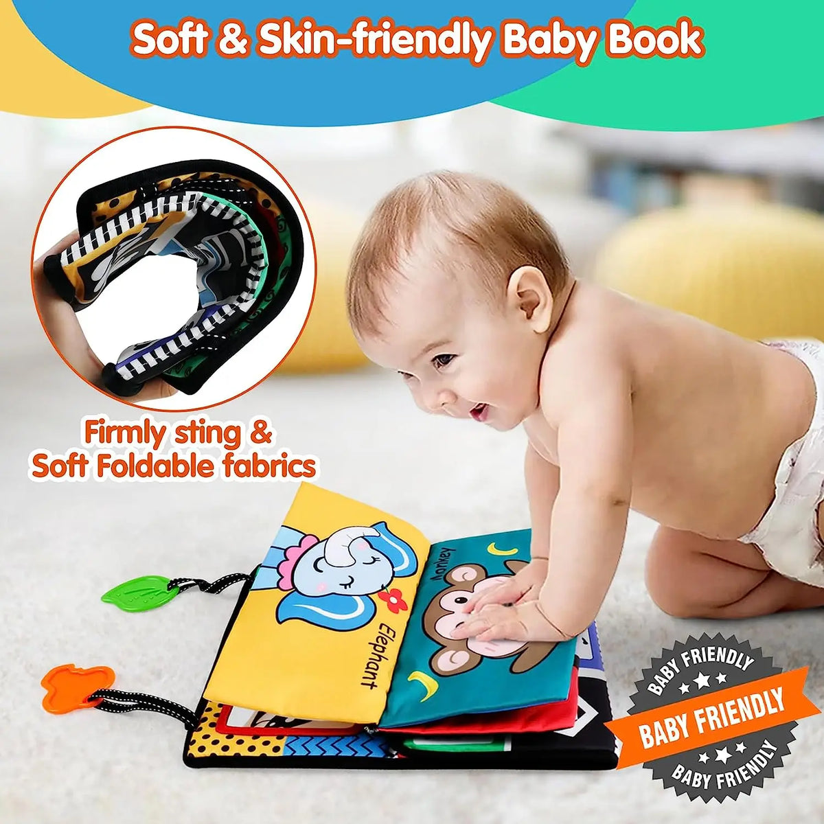 Newborn Sensory Crinkle Book with Mirror