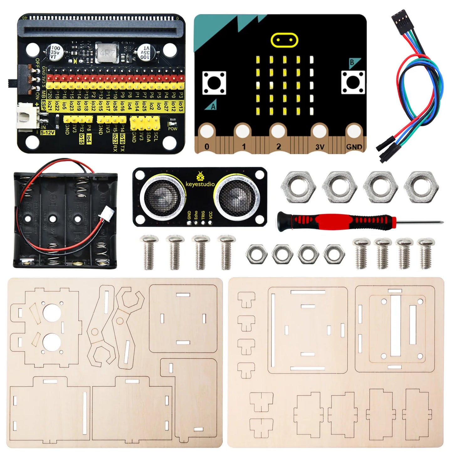 Micro:bit Distance Detection Robot Kit
