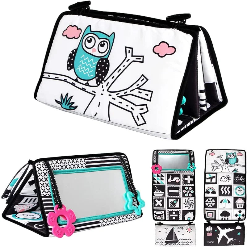 Newborn Sensory Toy – Crinkle Book with Mirror for Brain Development