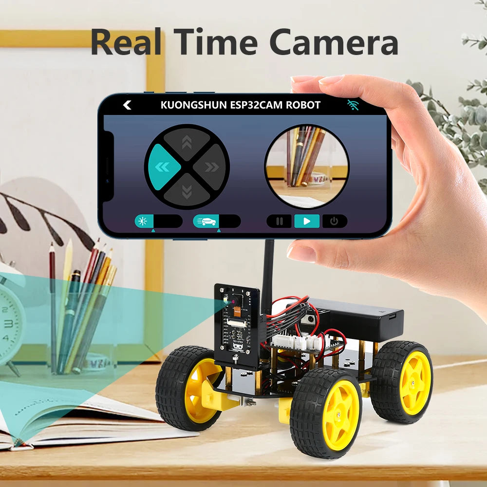 Smart 4WD Robot Car Kit with Camera & WiFi