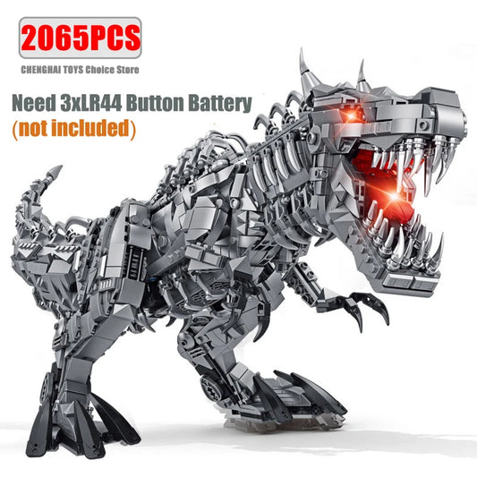 Dinosaur Building Blocks Set – Large T-Rex Model with Lights
