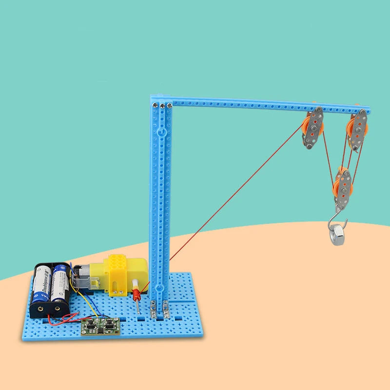 Electric Pulley Crane STEM Kit for Kids