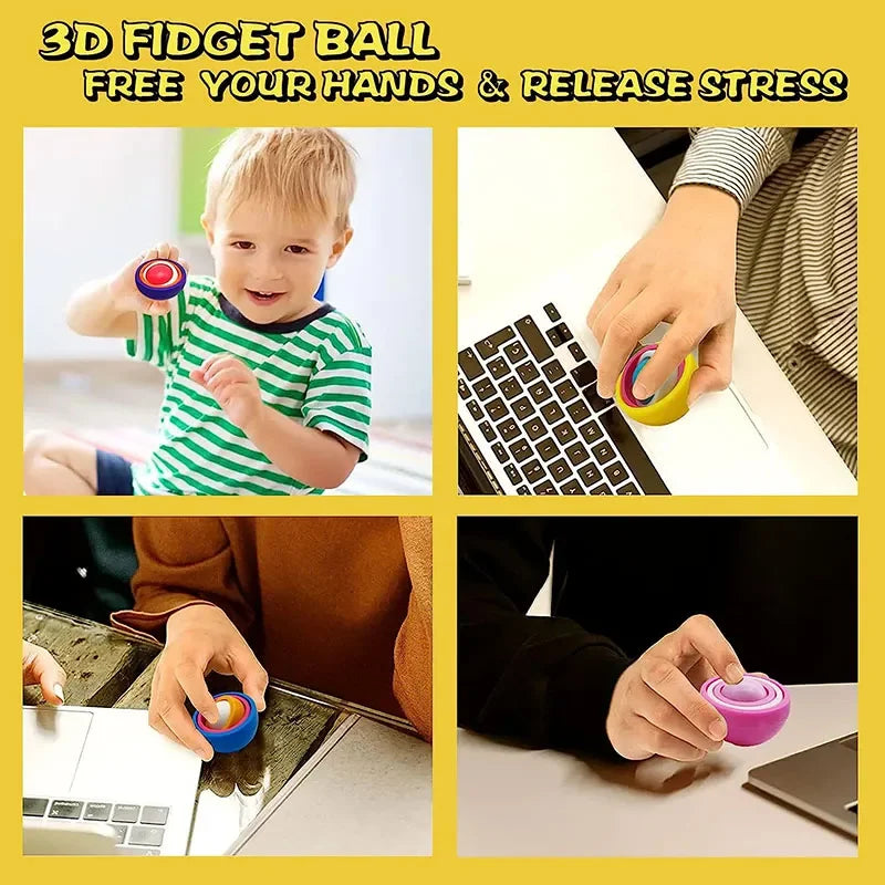 3D Gyro Ball Fidget Toy – Rotating STEM Spinner