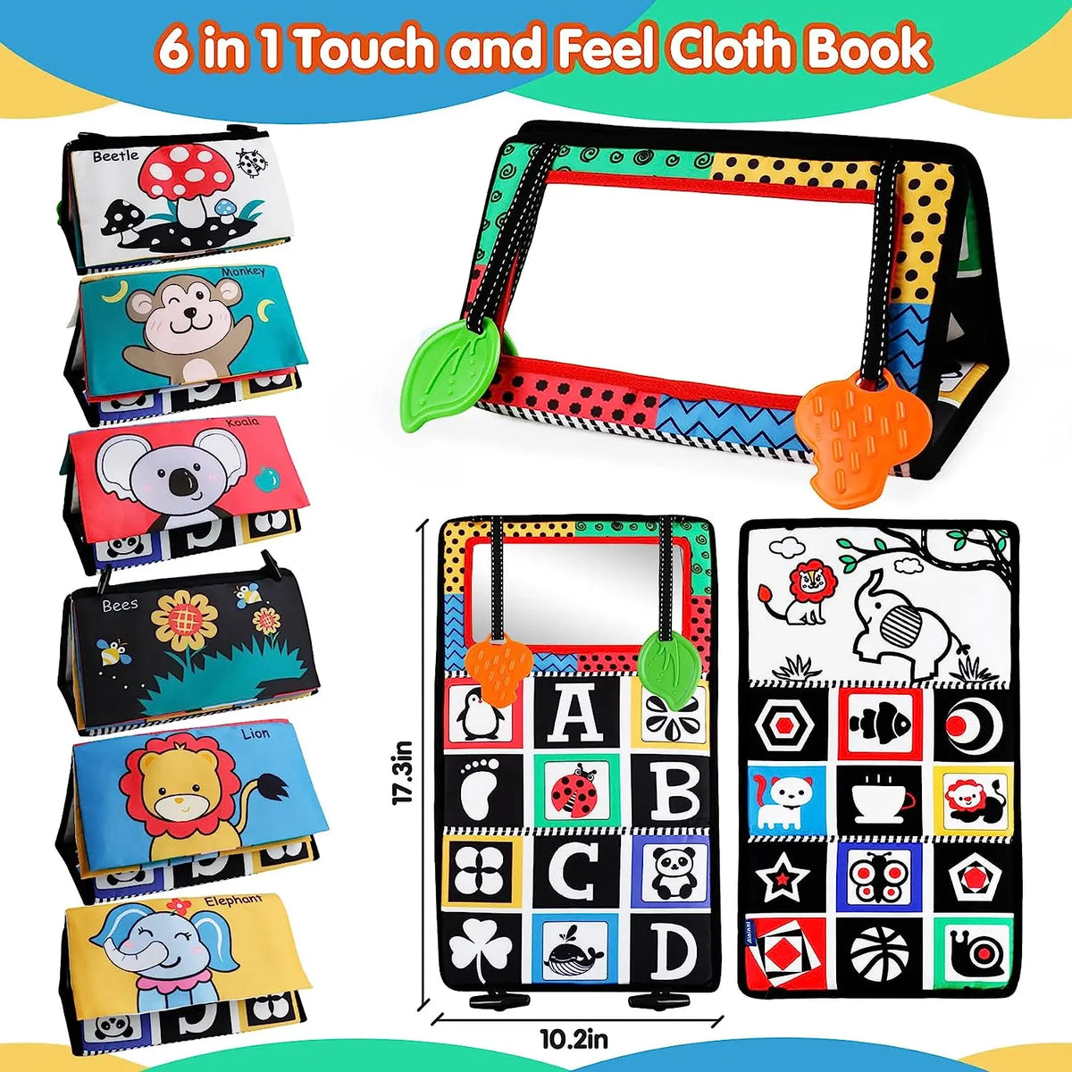 Newborn Sensory Crinkle Book with Mirror