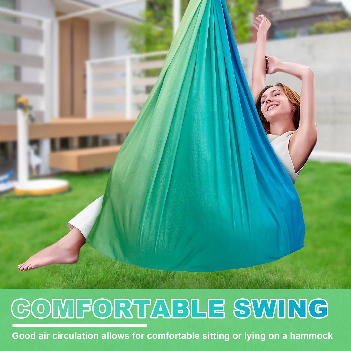 Kids Sensory Swing Double Layer Cuddle Hammock with 360° Swivel