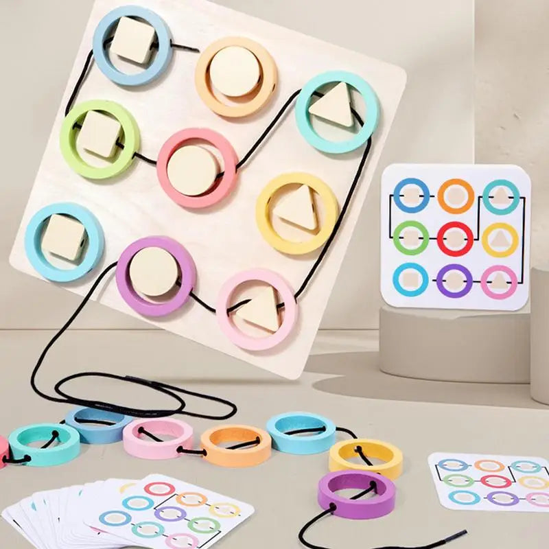 Wooden Lacing and Stringing Puzzle Toy