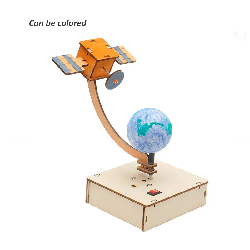 DIY Orbital Satellite Wooden Puzzle Toy