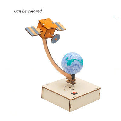 DIY Orbital Satellite Wooden Puzzle Toy