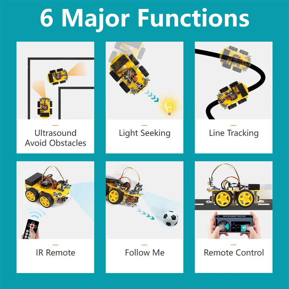 WiFi 4WD Smart Car Kit with ESP32