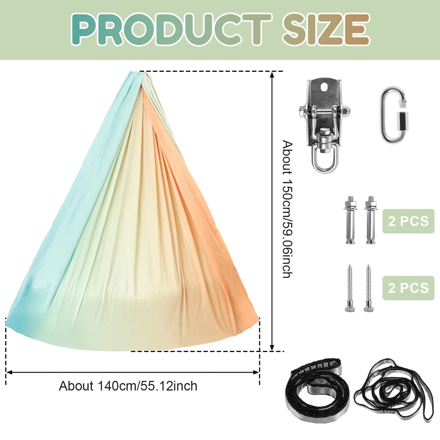 Kids Sensory Swing Double Layer Cuddle Hammock with 360° Swivel