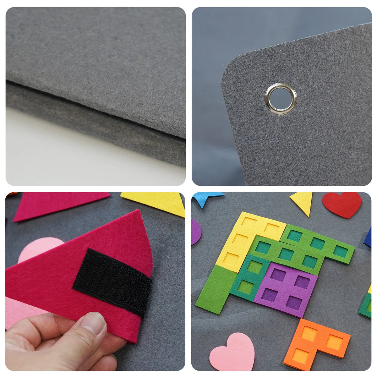 64-Piece Montessori Shape & Tangram Felt Board Set