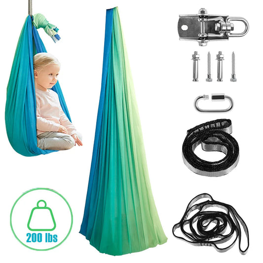 Kids Sensory Swing Double Layer Cuddle Hammock with 360° Swivel