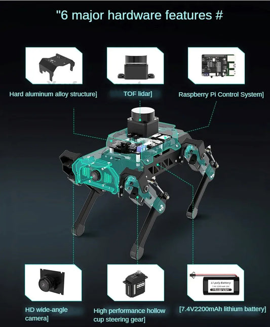 PuppyPi AI Quadruped Robotic Dog Kit for Raspberry