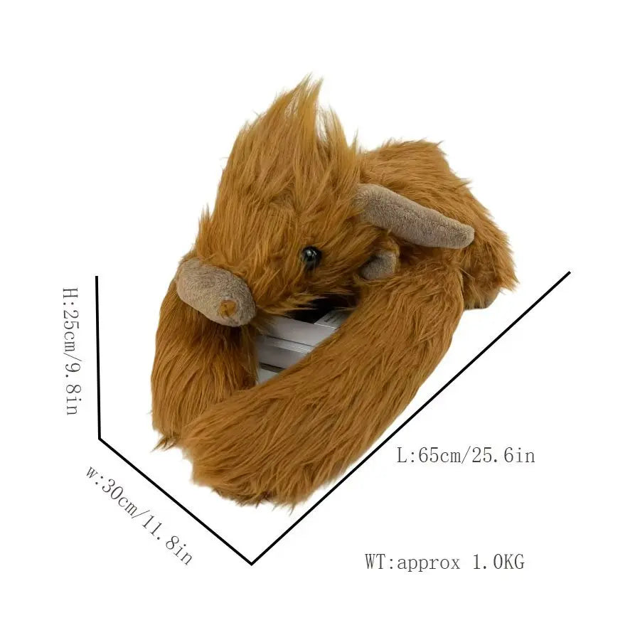 1.0KG Weighted Highland Cow Plush Pillow Toy