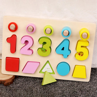 Wooden Shape Matching Puzzle Board
