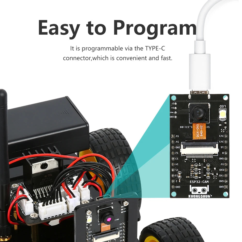 Smart 4WD Robot Car Kit with Camera & WiFi