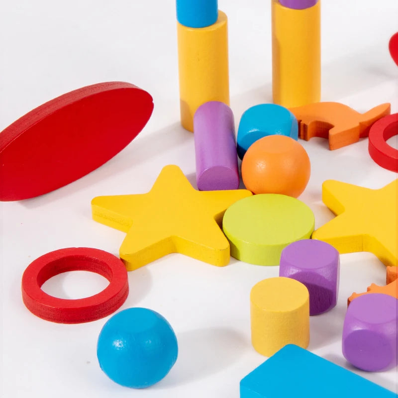 Montessori Activity Board – Wooden Bead & Clip Toy