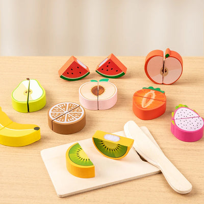 Montessori Wooden Kids Cutting Fractional Fruit