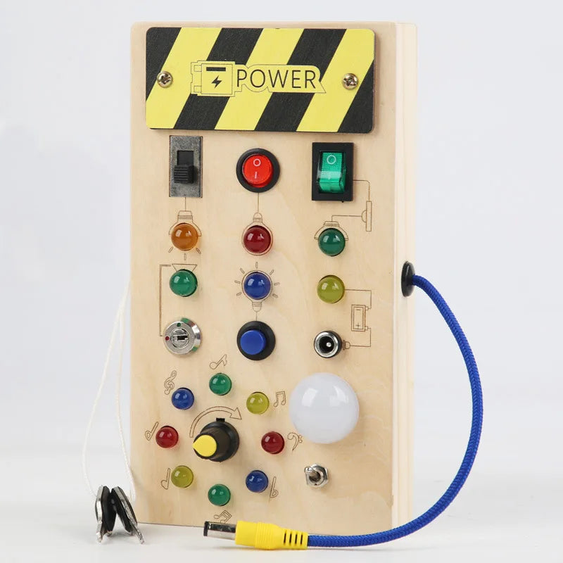 Montessori Wooden Activity Cube – Busy Board with Switches