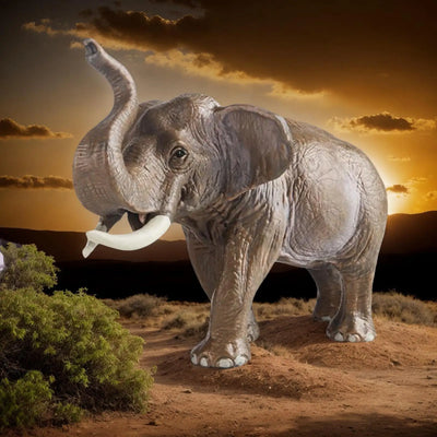 Realistic Elephant Figurine for Kids