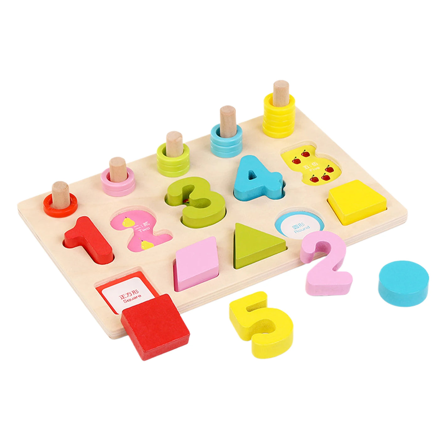 Wooden Shape Matching Puzzle Board