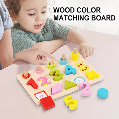 Wooden Shape Matching Puzzle Board