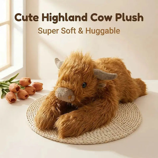 1.0KG Weighted Highland Cow Plush Pillow Toy