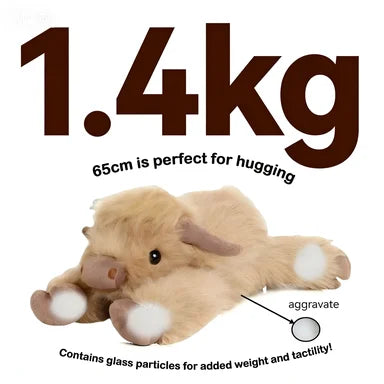 1.0KG Weighted Highland Cow Plush Pillow Toy