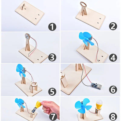 Wooden Wind Generator Model Toy