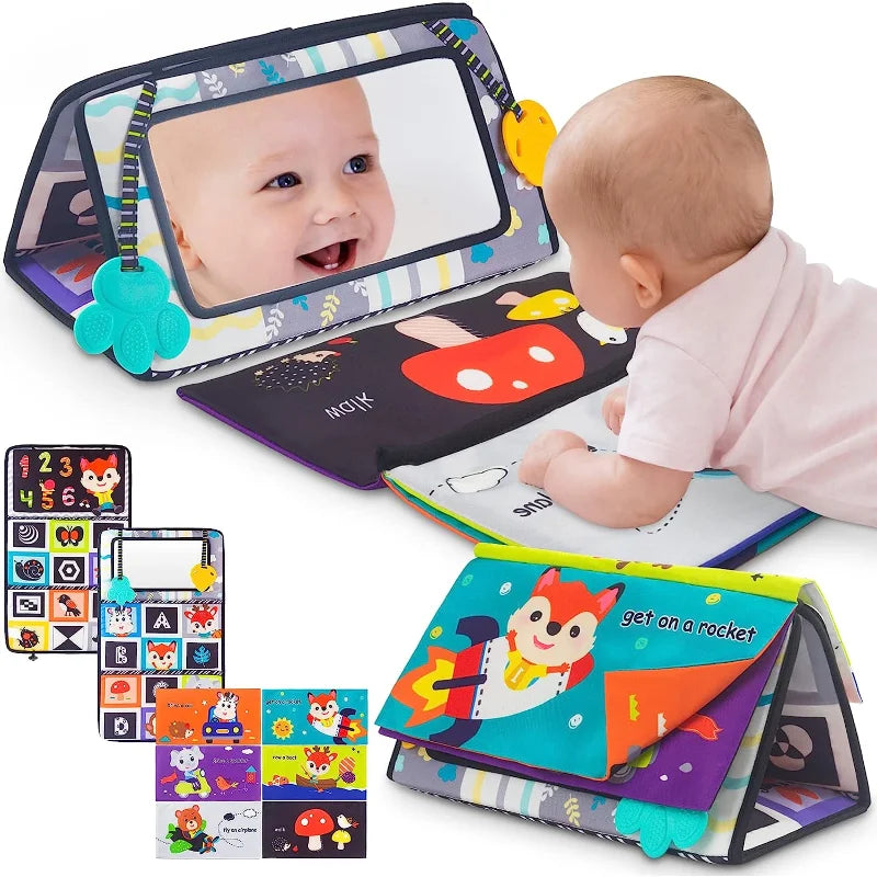 Newborn Sensory Toy – Crinkle Book with Mirror for Brain Development