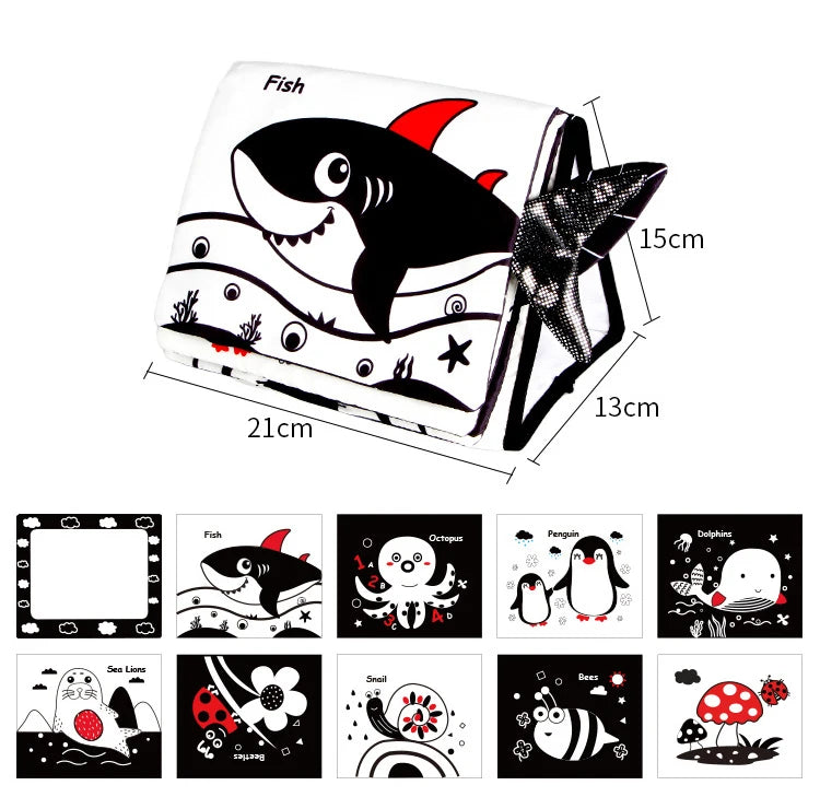 Newborn Sensory Toy – Crinkle Book with Mirror for Brain Development