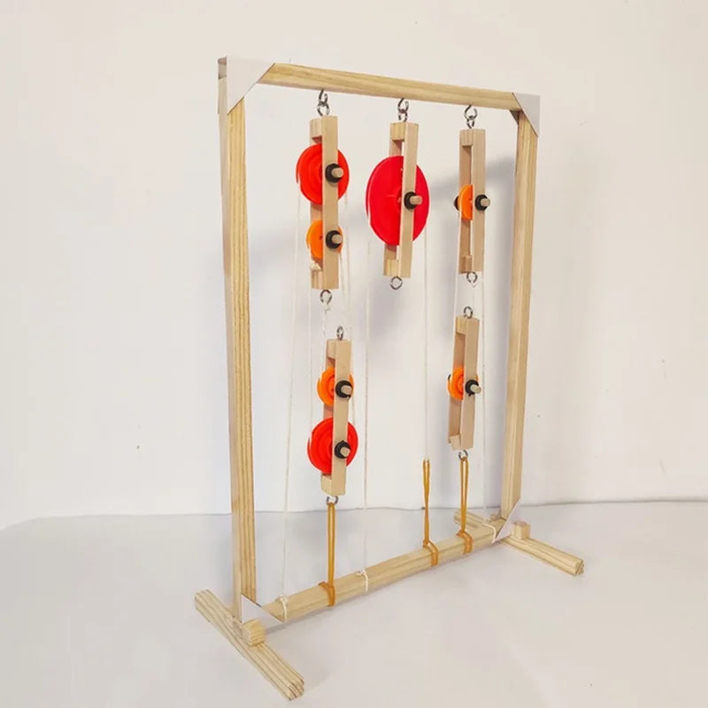 Wooden Pulley Block Physics Puzzle for Kids