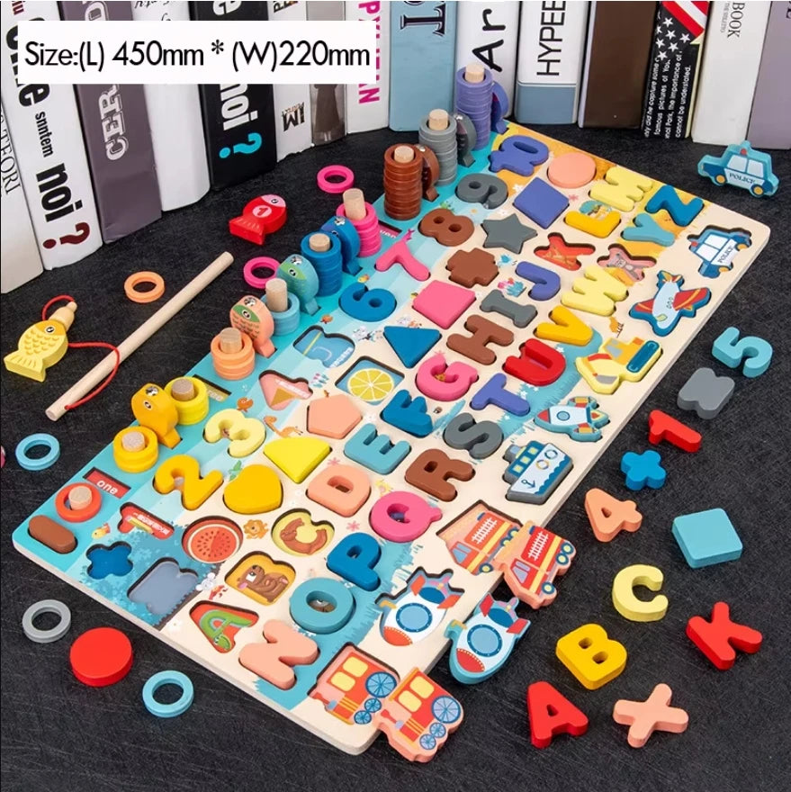 Montessori Math Puzzle Fishing Toy Set