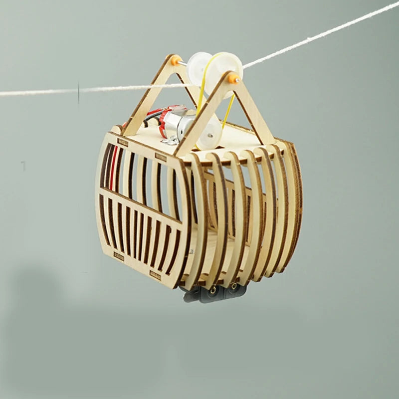 Wooden Electric Cable Car Model Toy
