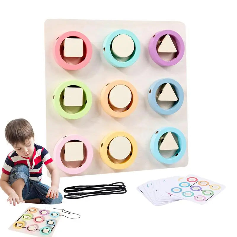 Wooden Lacing and Stringing Puzzle Toy