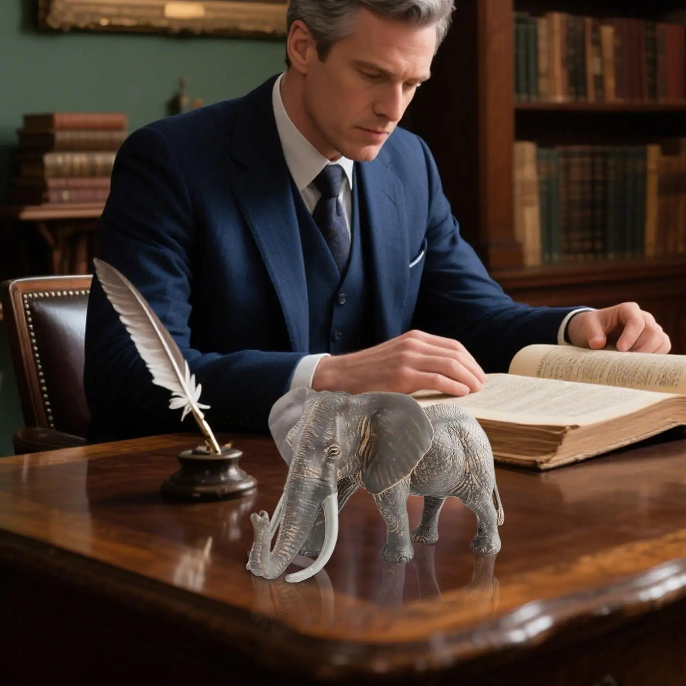 Realistic Elephant Figurine for Kids