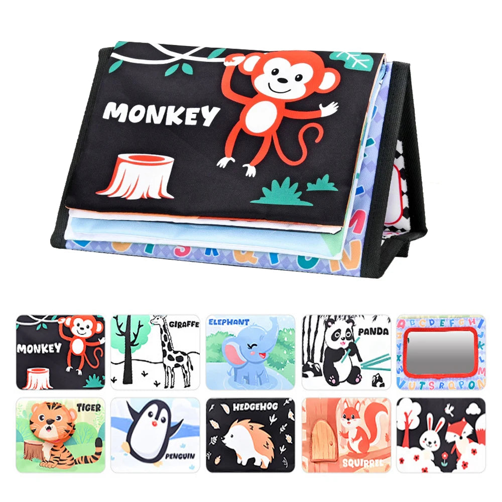 Newborn Sensory Toy – Crinkle Book with Mirror for Brain Development