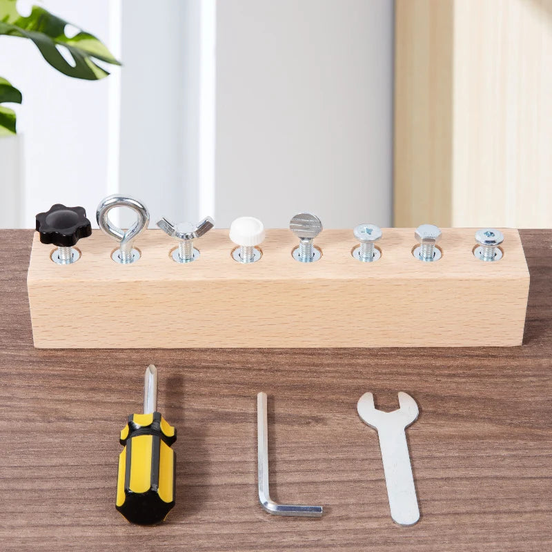 Montessori Fine Motor Skills Wooden Screw and Nut Set
