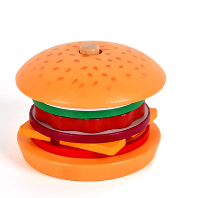 Wooden food stacking and sequencing toy