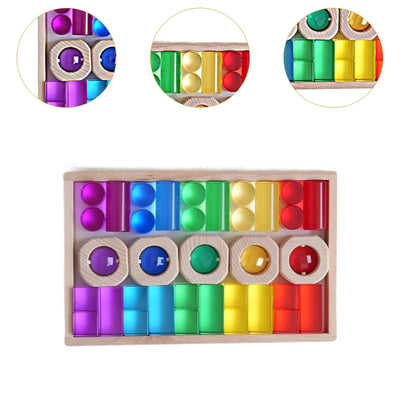 Rainbow Stacking Cubes for Fine Motor Skills