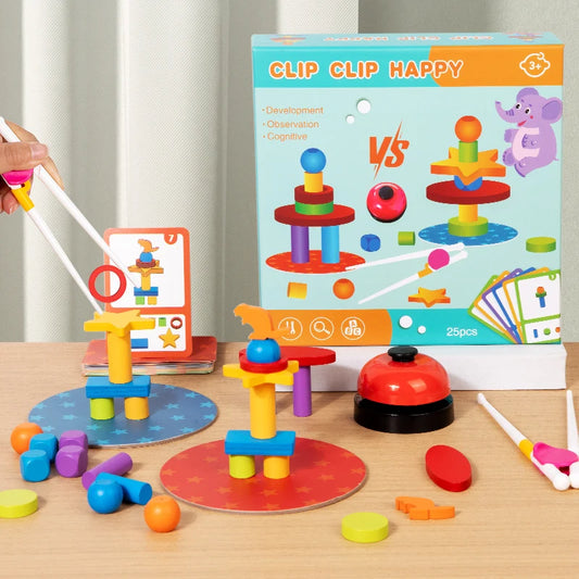 Montessori Activity Board – Wooden Bead & Clip Learning Toy
