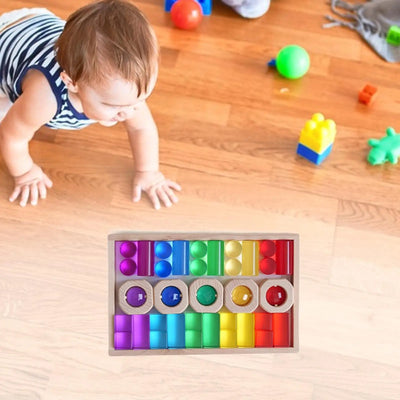 Rainbow Stacking Cubes for Fine Motor Skills