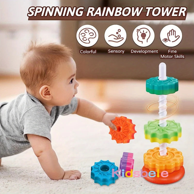 Rainbow Spinning Ring Stacking Toy