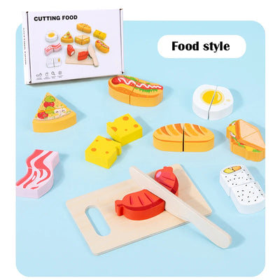 Montessori Wooden Kids Cutting Fractional Fruit