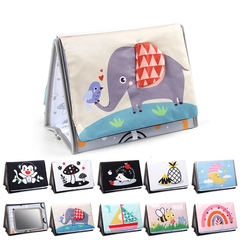 Newborn Sensory Toy – Crinkle Book with Mirror for Brain Development