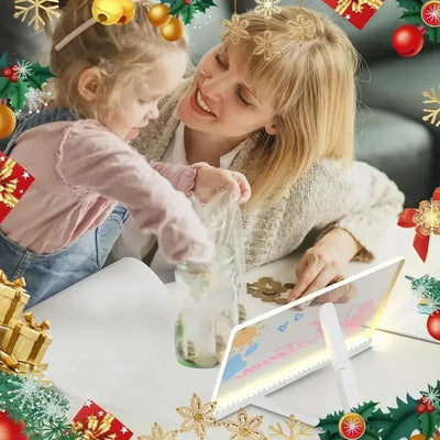 Kids Glow Art Board – Clear Acrylic Drawing Pad with Stand